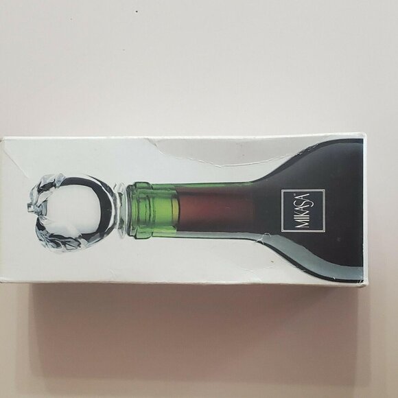 Mikasa Apple Crystal Wine Bottle Stopper w/ box glass farmhouse cottage core - Picture 11 of 11
